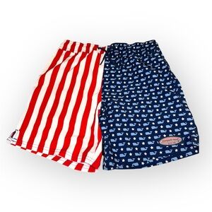Boys Vineyard Vines Whale Flag Swim Trunks - Size S